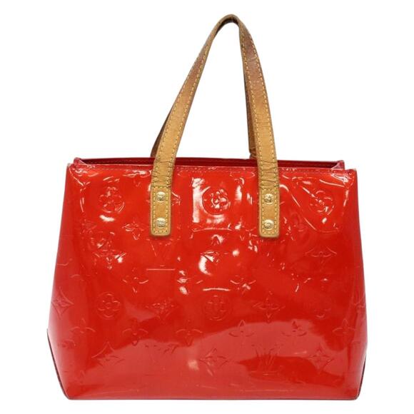 LOUIS VUITTON Monogram Vernis Reade PM Hand Bag Red Rouge M91088 - Picture 2 of 12